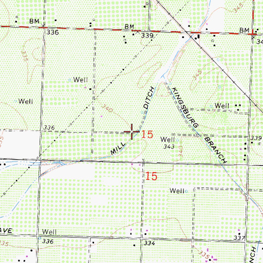Topographic Map of Mill Ditch, CA