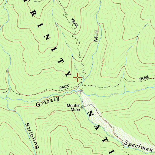 Topographic Map of Mill Gulch, CA