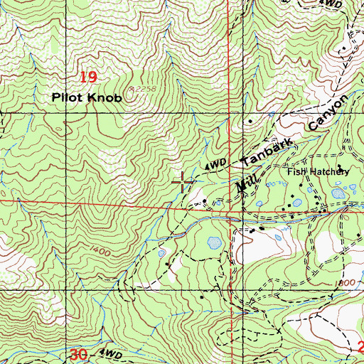 Topographic Map of Mill Stream, CA