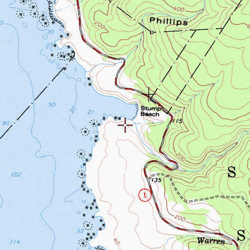 Topographic Map of Miller Creek, CA