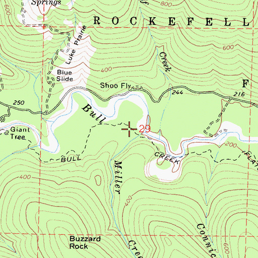 Topographic Map of Miller Creek, CA