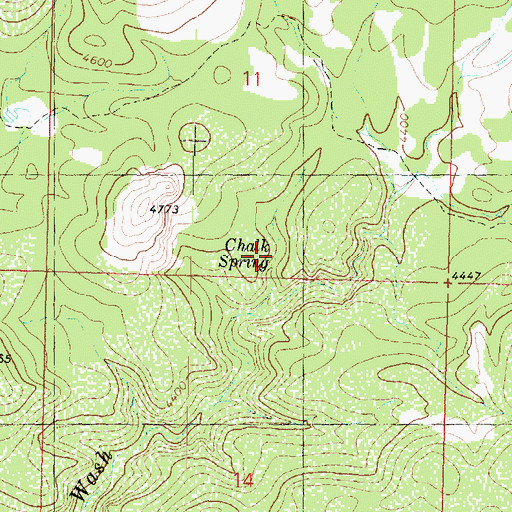 Topographic Map of Chalk Spring, AZ