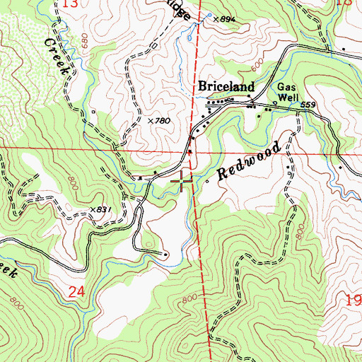 Topographic Map of Miller Creek, CA