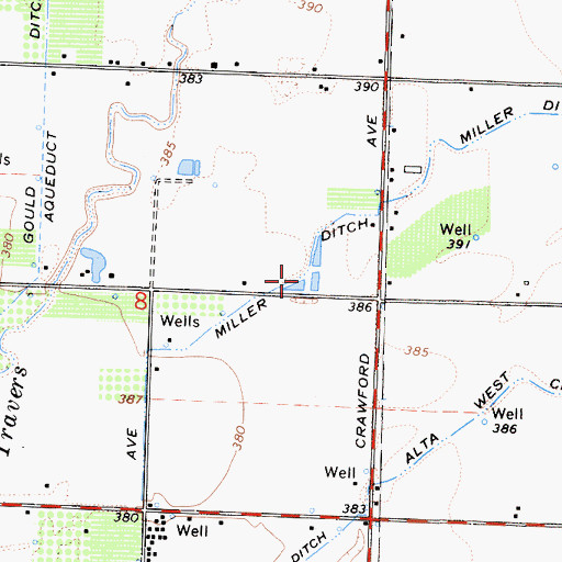 Topographic Map of Miller Ditch, CA