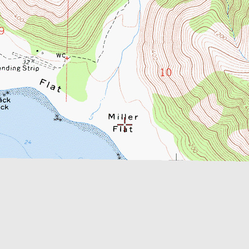 Topographic Map of Miller Flat, CA