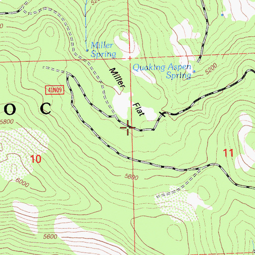 Topographic Map of Miller Flat, CA