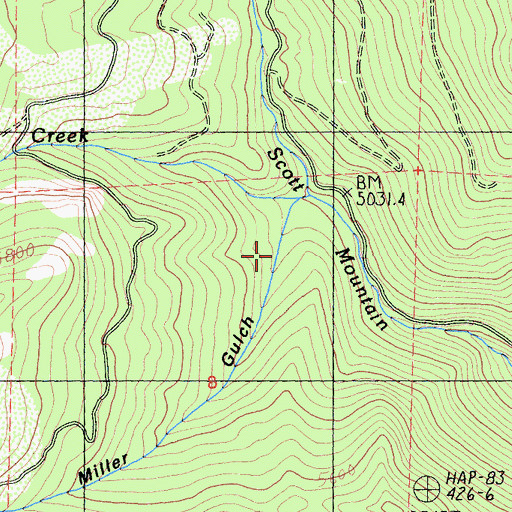 Topographic Map of Miller Gulch, CA