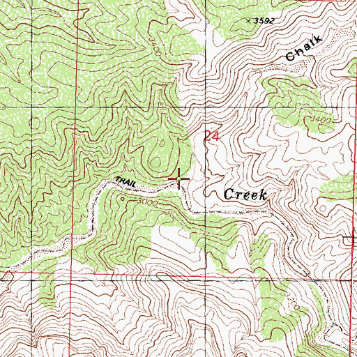 Topographic Map of Chalk Spring Canyon, AZ