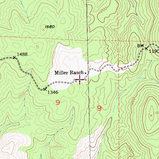 Topographic Map of Miller Ranch, CA