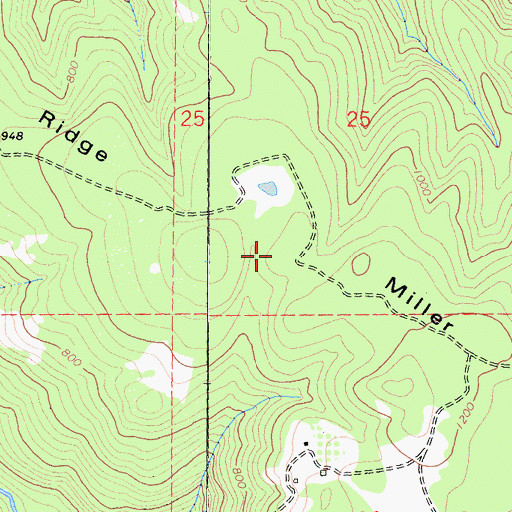 Topographic Map of Miller Ridge, CA