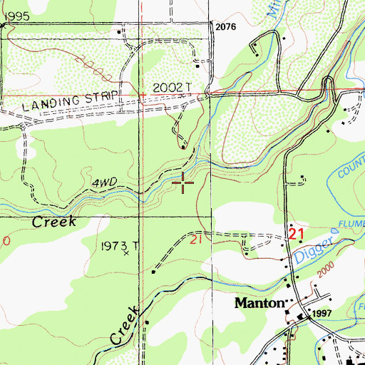 Topographic Map of Millseat Creek, CA