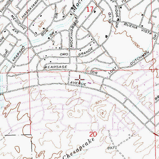 Topographic Map of Chesapeake Drain, AZ