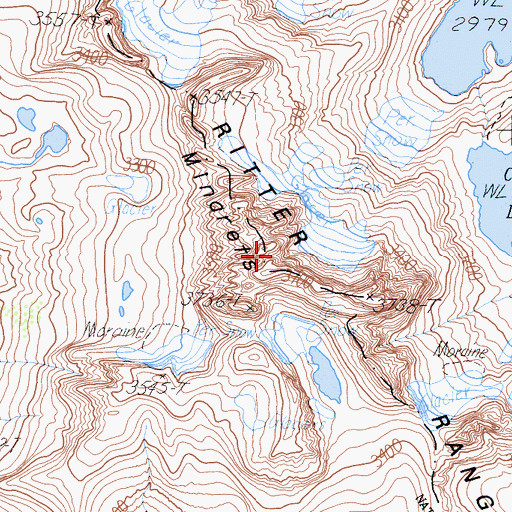 Topographic Map of Minarets, CA