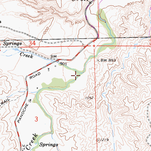 Topographic Map of Mine Creek, CA