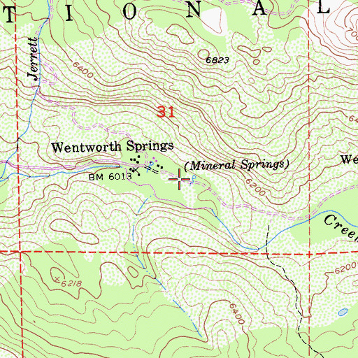 Topographic Map of Mineral Springs, CA