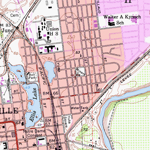 Topographic Map of Miners Square, CA
