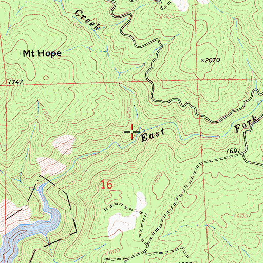 Topographic Map of Minnie Creek, CA