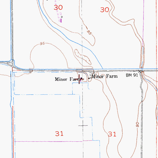 Topographic Map of Minor Farm, CA