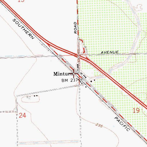 Topographic Map of Minturn, CA