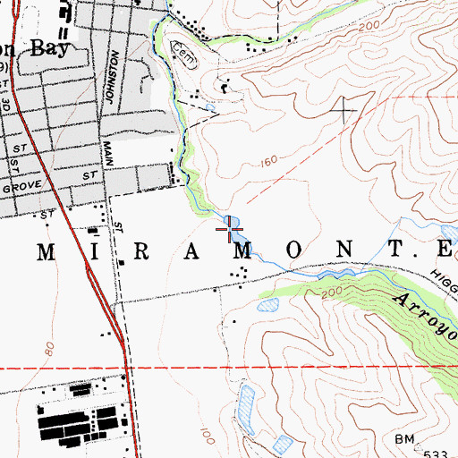 Topographic Map of Miramontes, CA