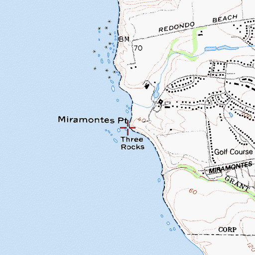 Topographic Map of Miramontes Point, CA