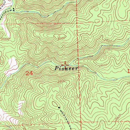 Topographic Map of Misery Creek, CA
