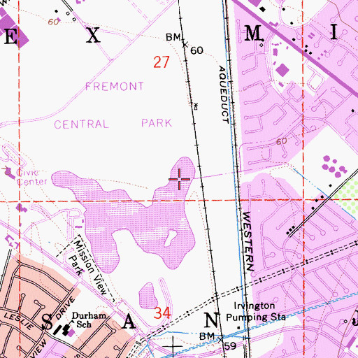 Topographic Map of Mission Creek, CA