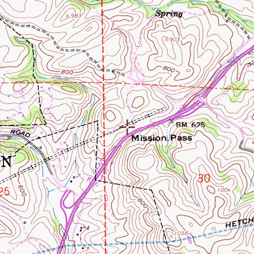 Topographic Map of Mission Pass, CA