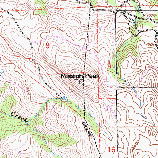 Topographic Map of Mission Peak, CA