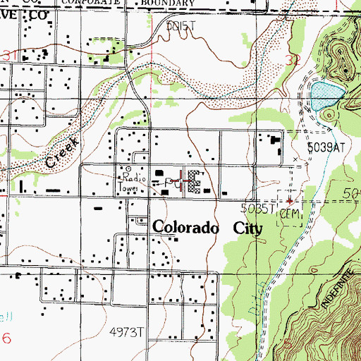 Topographic Map of Colorado City Elementary School (historical), AZ