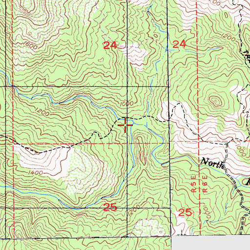 Topographic Map of Mississippi Creek, CA