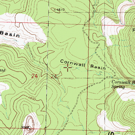 Topographic Map of Cornwall Basin, AZ