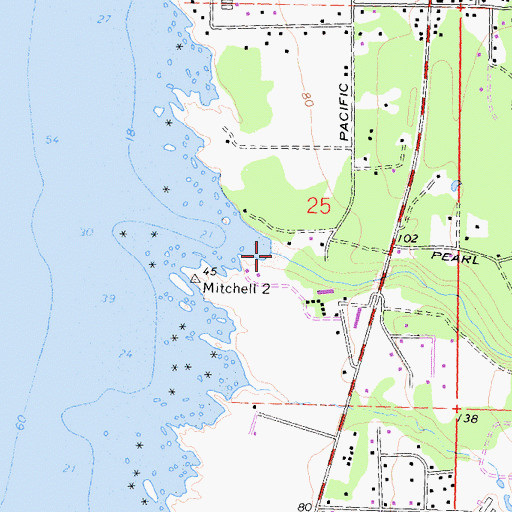 Topographic Map of Mitchell Creek, CA