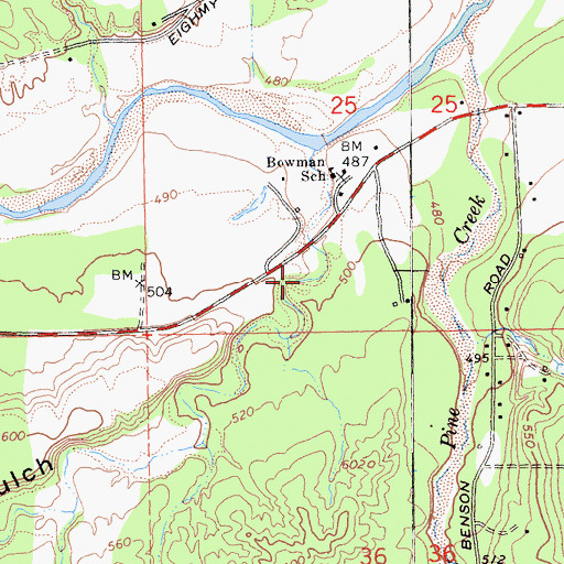 Topographic Map of Mitchell Gulch, CA