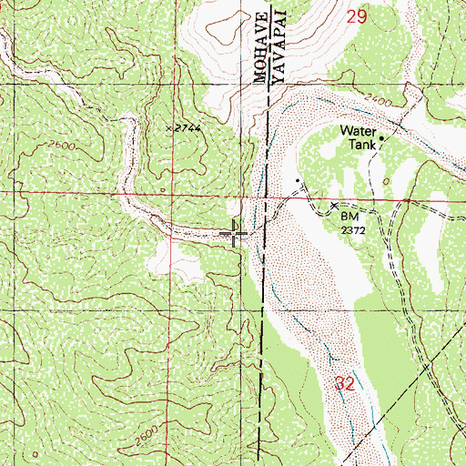 Topographic Map of Cornwall Canyon, AZ