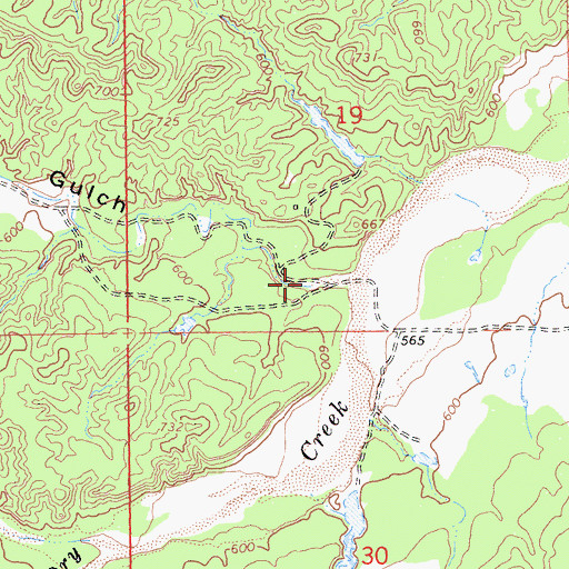Topographic Map of Moboy Gulch, CA