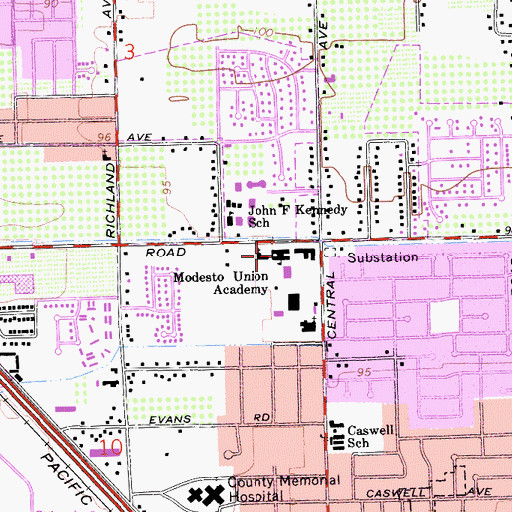 Topographic Map of Aspire Summit Academy, CA