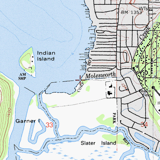 Topographic Map of Molesworth Creek, CA