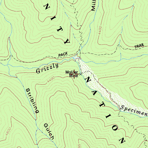 Topographic Map of Moliter Mine, CA