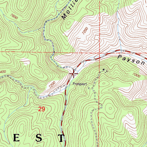 Topographic Map of Mollie Gibson Canyon, CA
