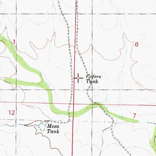 Topographic Map of Coters Tank, AZ