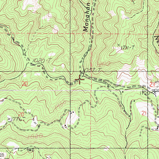 Topographic Map of Monahan Creek, CA