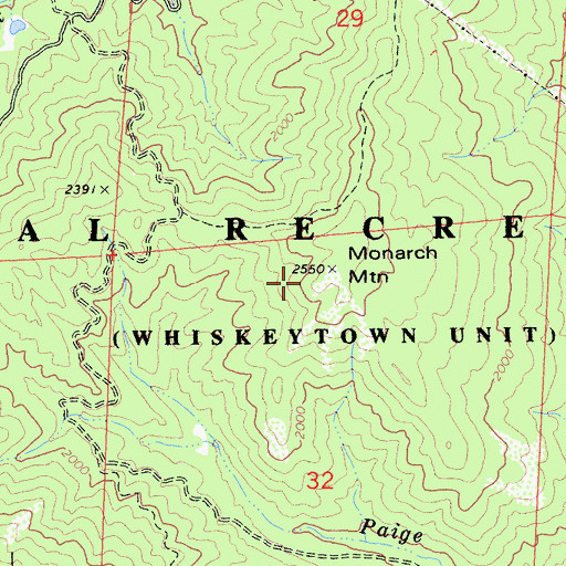 Topographic Map of Monarch Mountain, CA