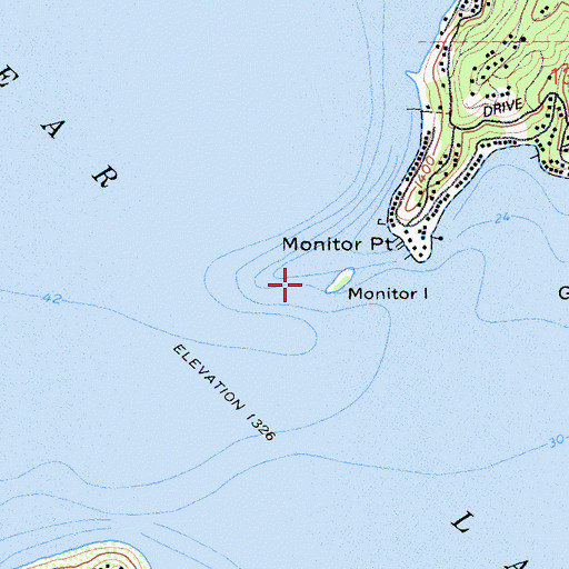 Topographic Map of Monitor Island, CA