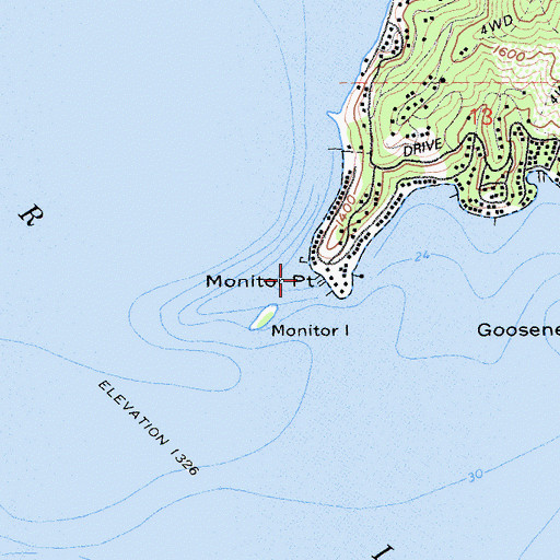 Topographic Map of Monitor Point, CA