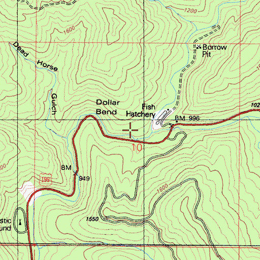 Topographic Map of Monkey Creek, CA