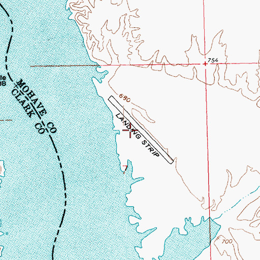 Topographic Map of Cottonwood Landing Field (historical), AZ