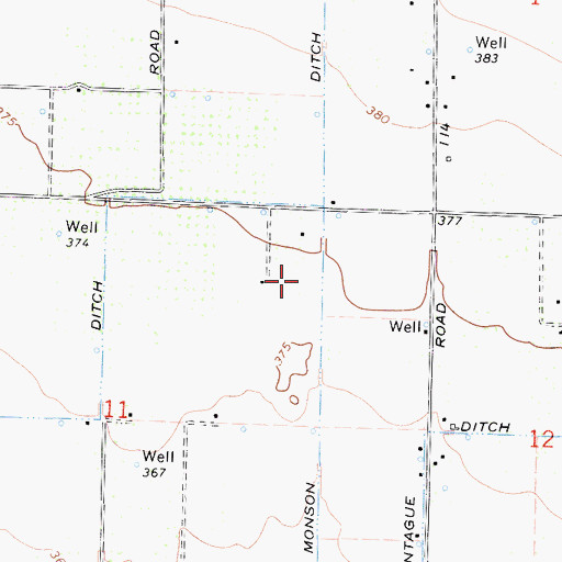 Topographic Map of Monson Ditch, CA