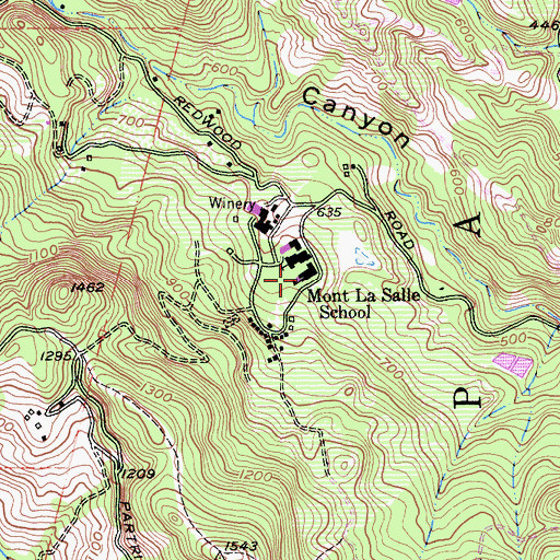 Topographic Map of Mont La Salle School, CA