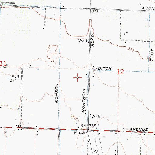 Topographic Map of Montague Ditch, CA